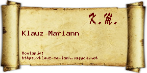 Klauz Mariann névjegykártya